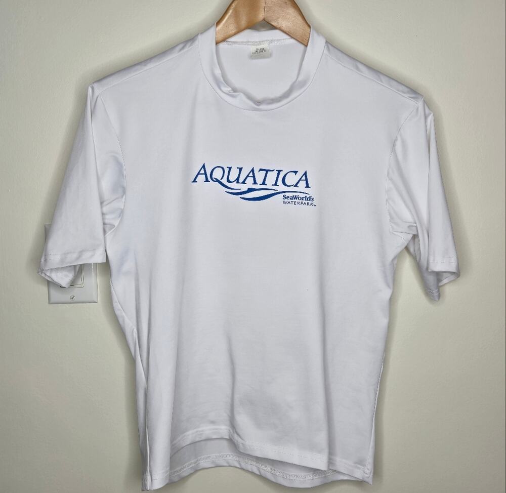 Aquatica SeaWorld White Swim T-shirt For Youth Unisex Small